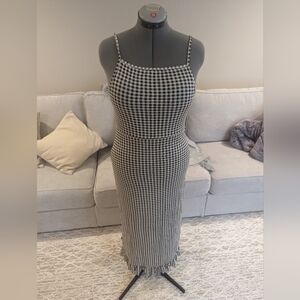 Black and white gingham maxi dress